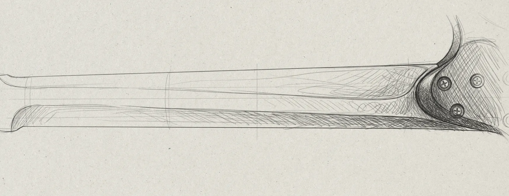 Pencil sketch: neck profile.
