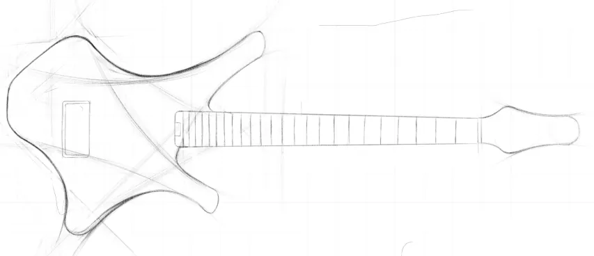 Version 1 sketch of the body outline.