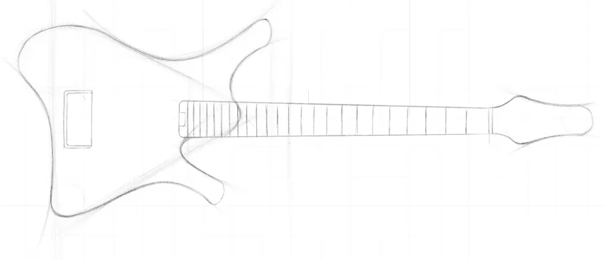 Version 3 sketch of the body outline.